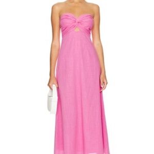 Elegant Pink Strapless Dress